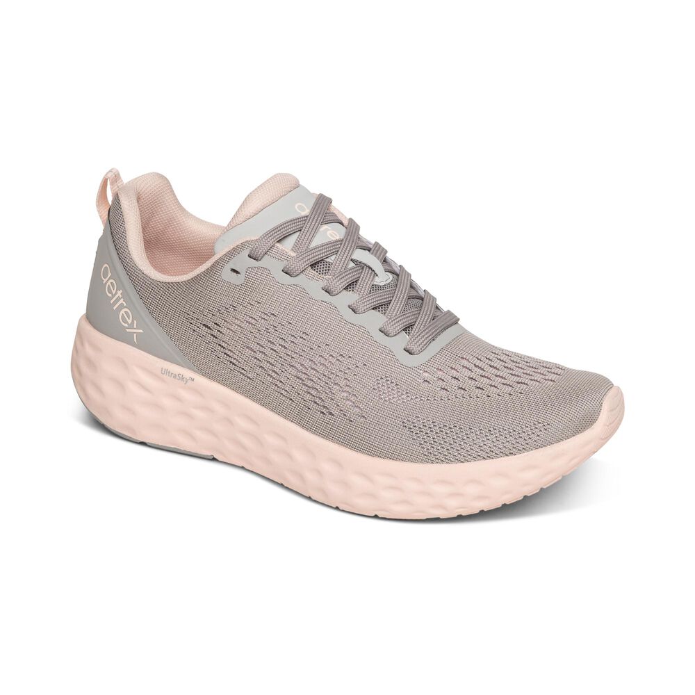 Aetrex Women's Danika Arch Support Sneakers - Grey | USA 8PR0F3N